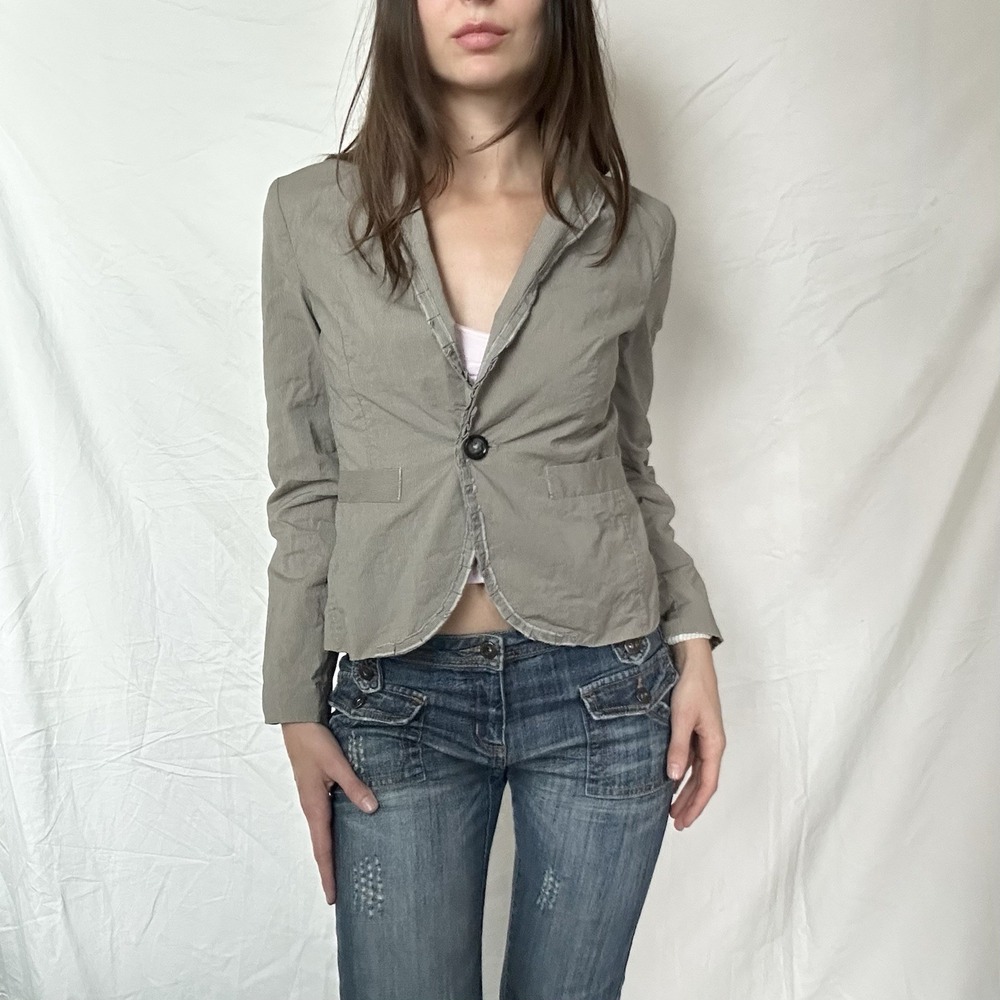 2000s Peplum Blazer Button Detail Y2K Twee Office Siren Preppy